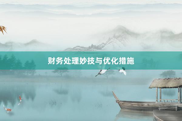 财务处理妙技与优化措施