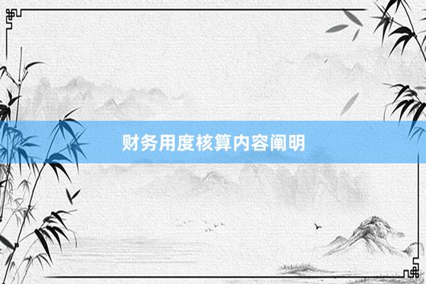 财务用度核算内容阐明
